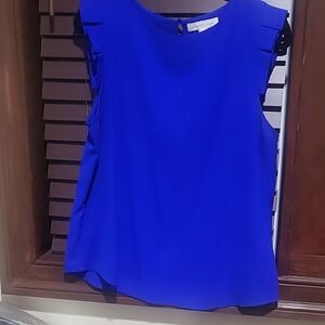 Elegant Blue Sleeveless Blouse
